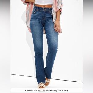 American eagle kick bootcut stretch jeans, medium blue, 10 xlong